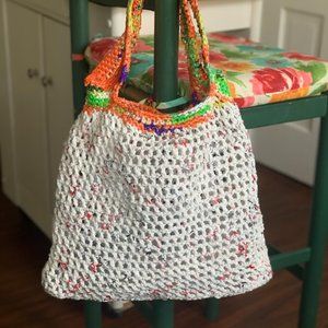 Crochet Plarn Market, Shelling, or Beach bag.  Handmade